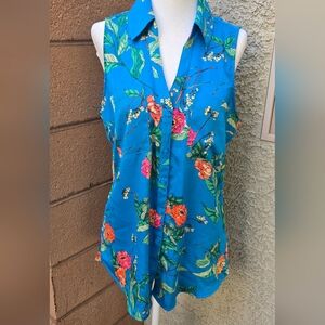 Express Portofino Slim Fit Floral Button Down Shirt